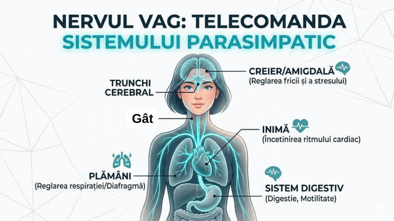 Diagrama nervului vag si tehnici de respiratie pentru claritate mentala