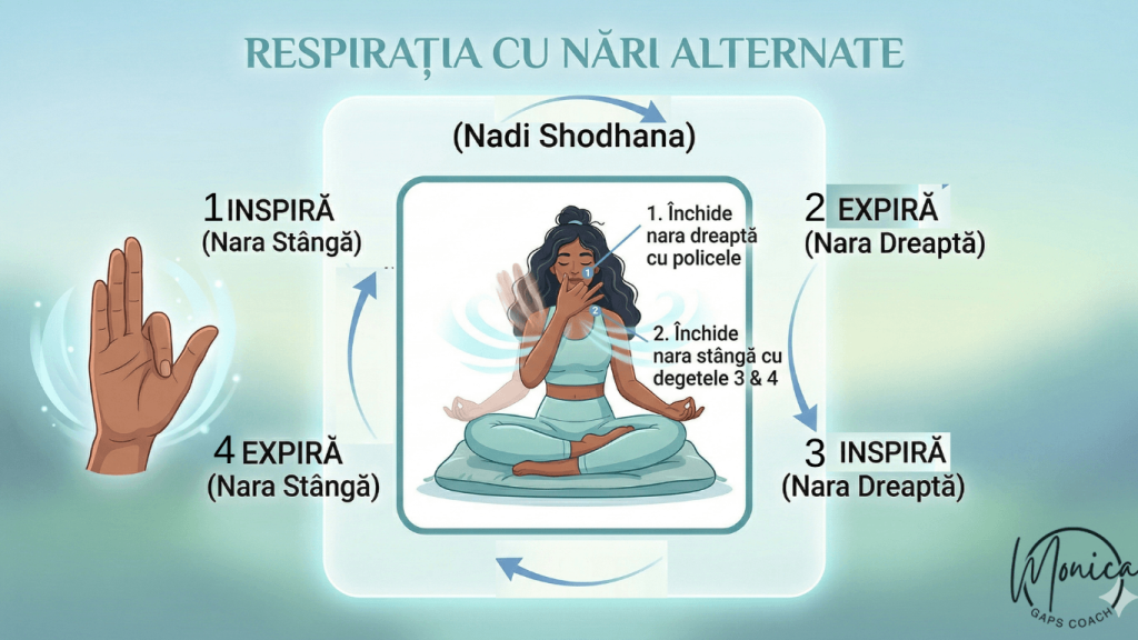 Tehnica Nadi Shodhana sau respiratia alternand narile pentru echilibru si calm mental